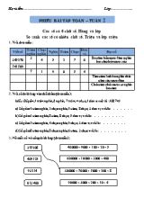 Phiếu bài tập Tuần 2 môn Toán Lớp 4